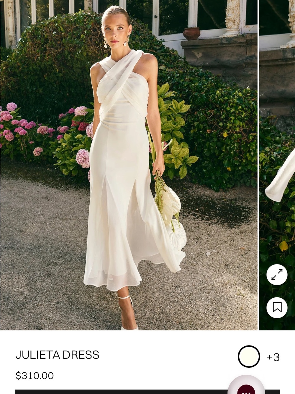 Julieta Ivory Midi Dress with Shawl